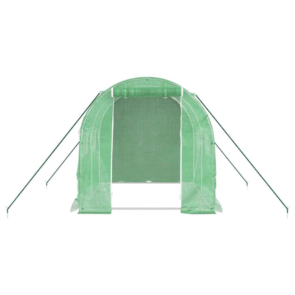 Seră cu un cadru din oțel, verde, 4 m², 2x2x2 m
