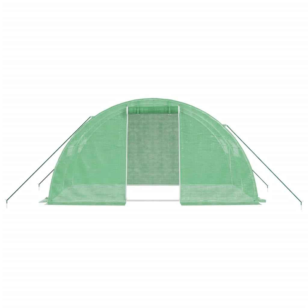 Seră cu cadru din oțel, verde, 8 m², 4x2x2 m