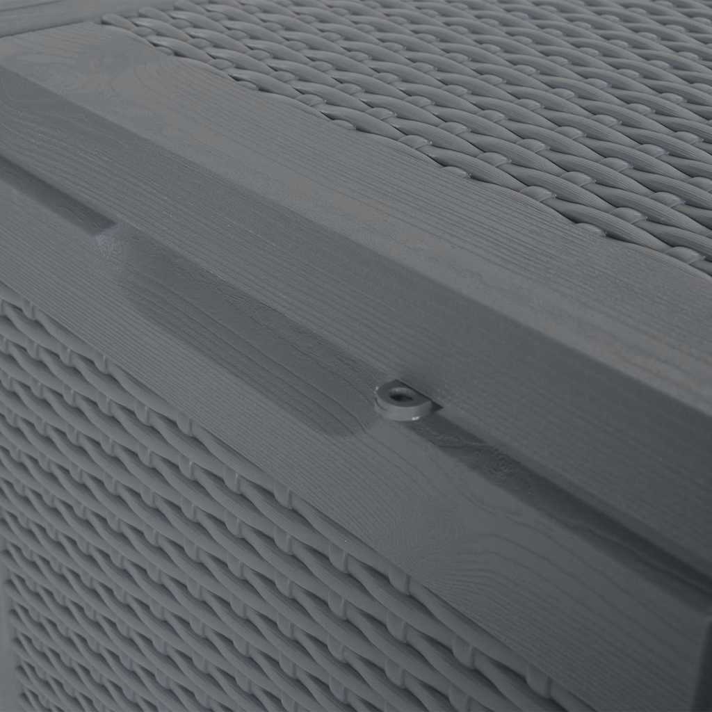 Cutie de depozitare pentru grădină, gri, 90 L, PP ratan