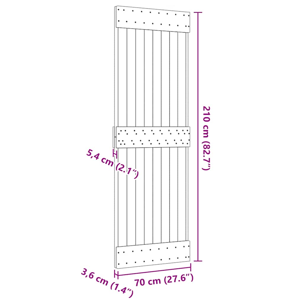 Ușă „NARVIK”, 70x210 cm, lemn masiv de pin