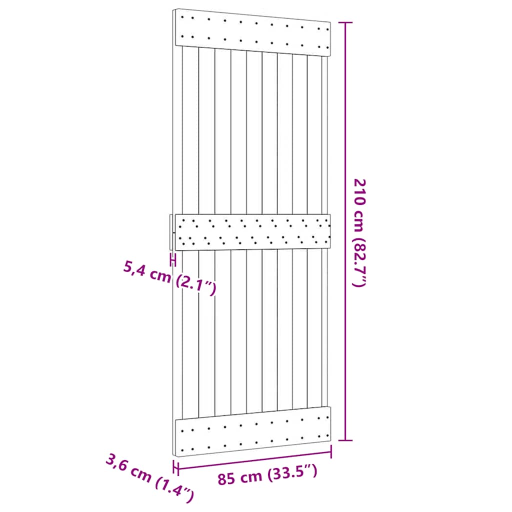 Ușă „NARVIK”, 85x210 cm, lemn masiv de pin