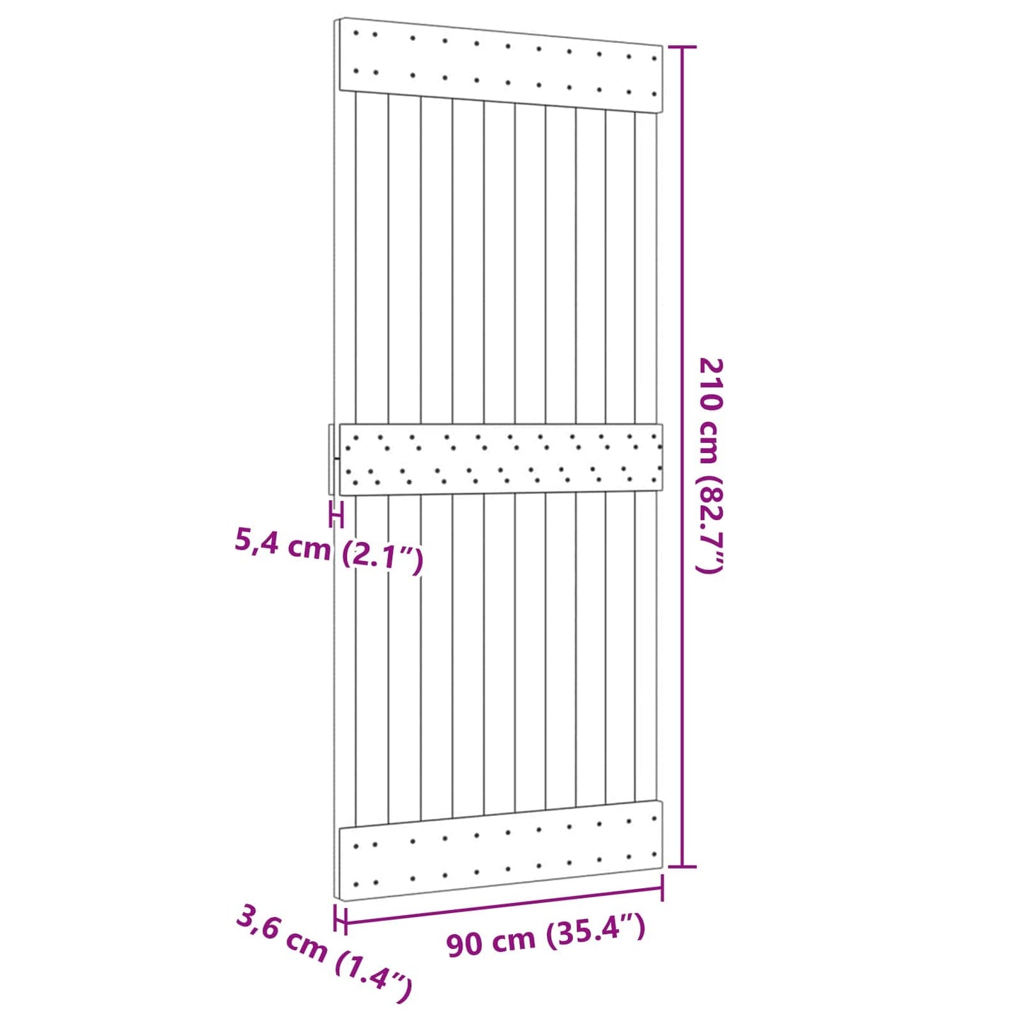 Ușă NARVIK natural 90 x 210 cm Lemn de Pin Solid