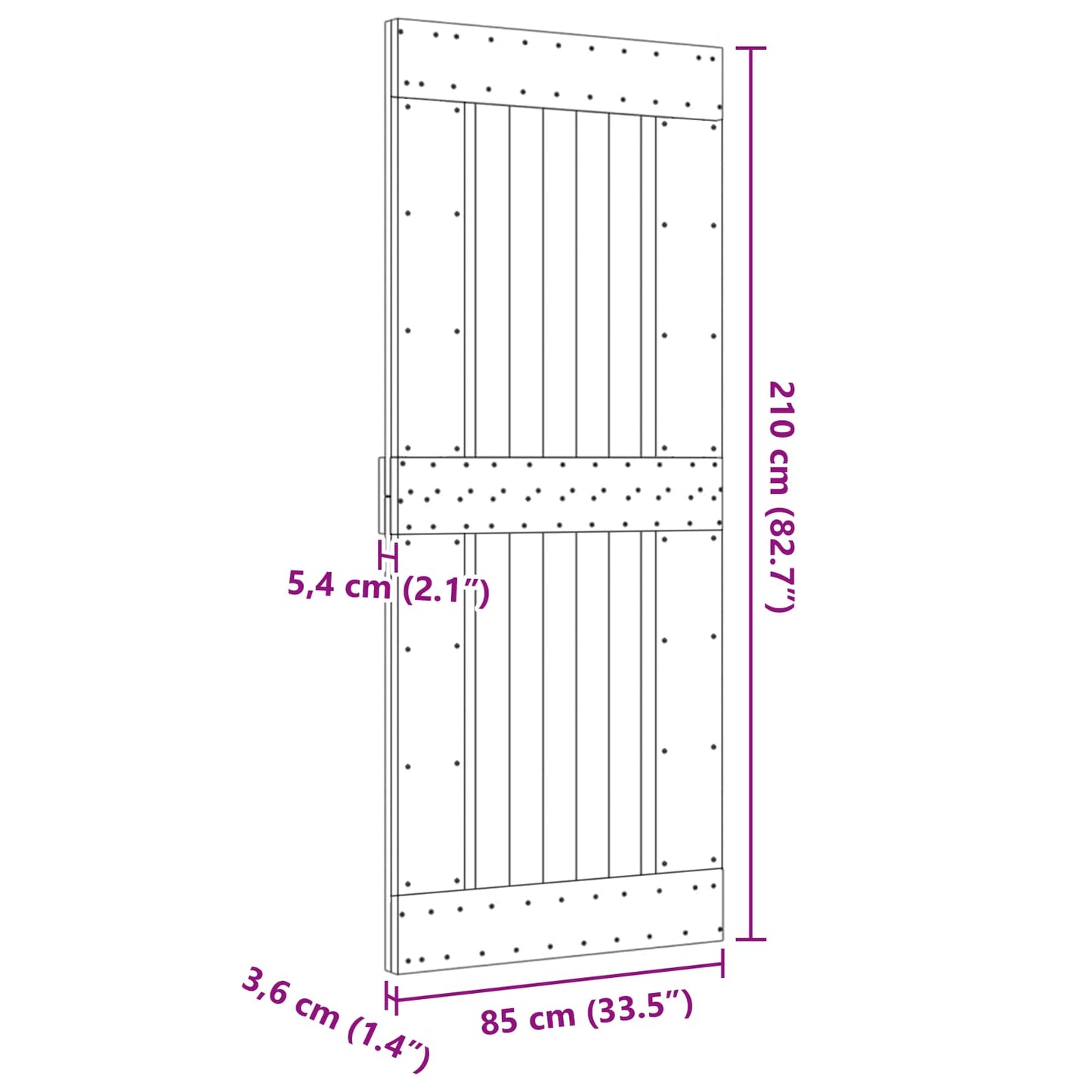 Ușă NARVIK natural 85 x 210 cm Lemn de Pin Solid