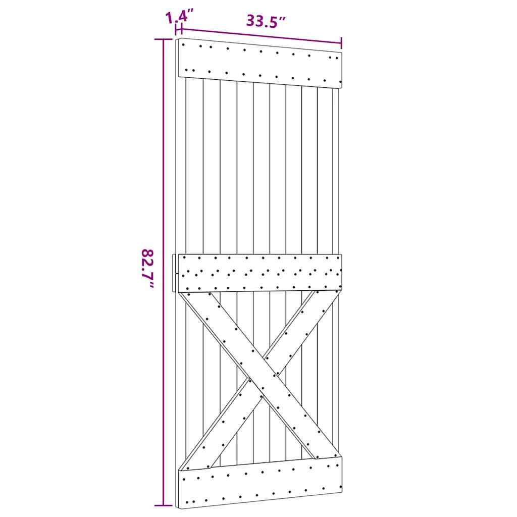 Ușă „NARVIK”, 85x210 cm, lemn masiv de pin