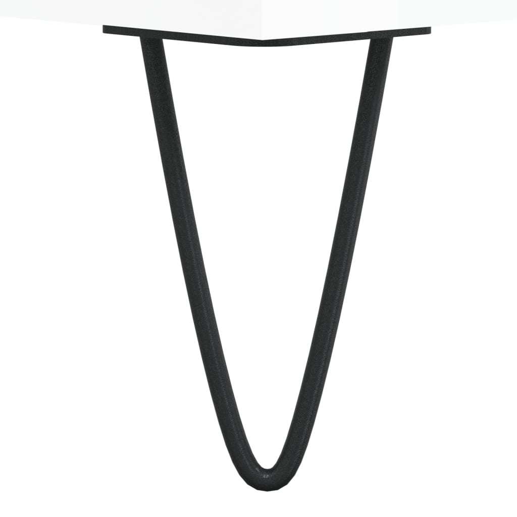 Servantă, alb extralucios, 34,5x34x90 cm, lemn compozit