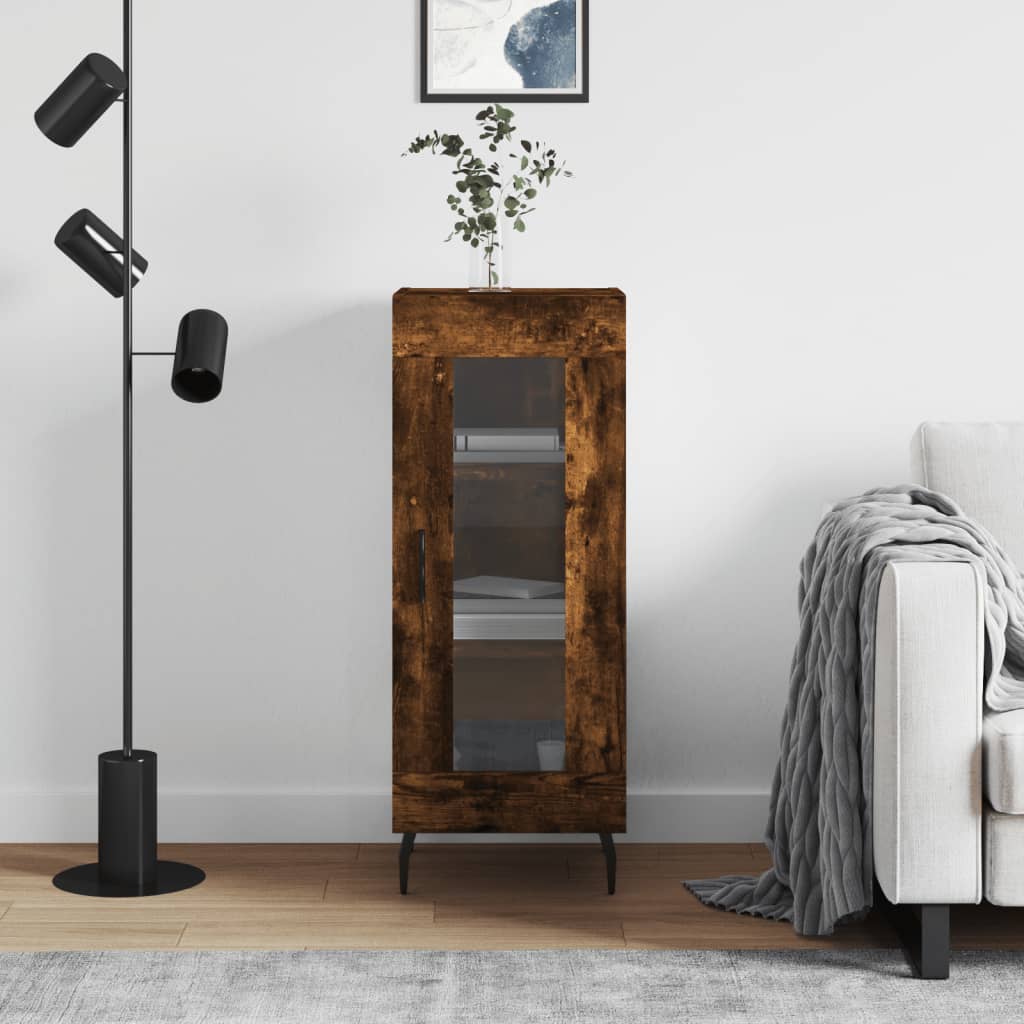 Servantă, stejar fumuriu, 34,5x34x90 cm, lemn compozit