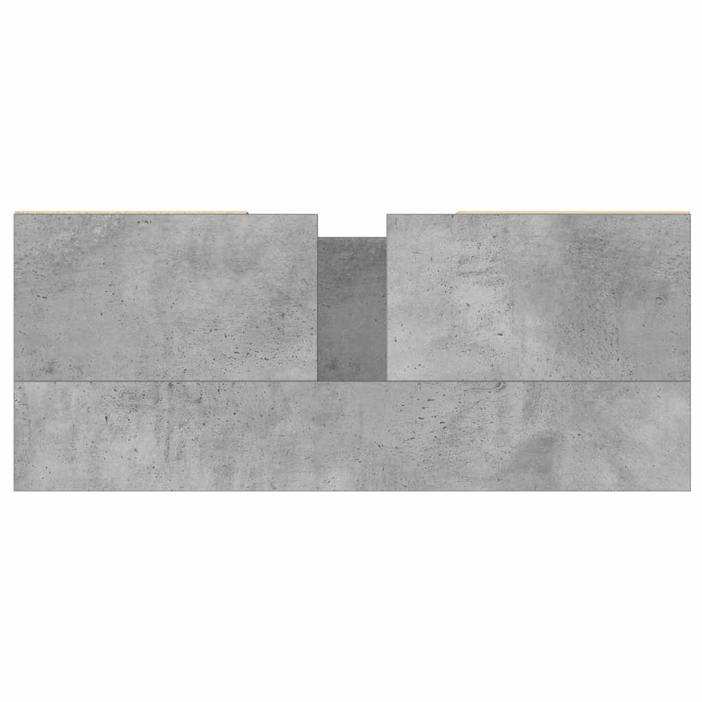 Dulap pentru baie, gri beton, 80x33x60 cm, lemn compozit