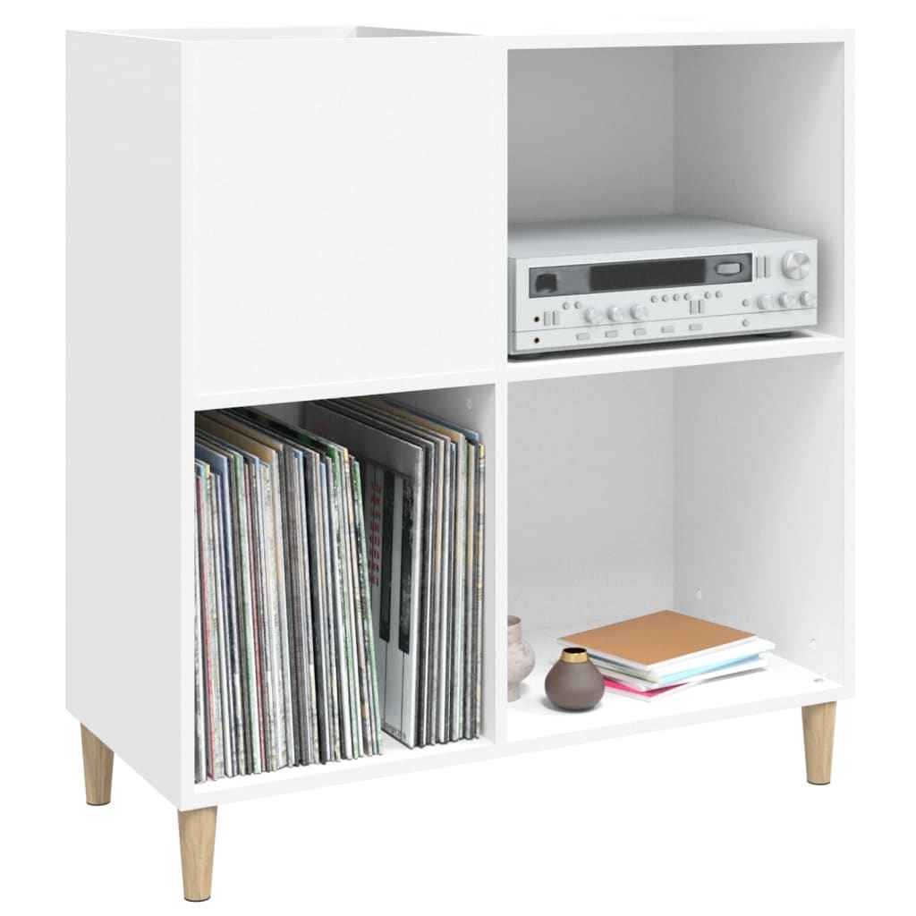 Dulap pentru discuri, alb, 84,5x38x89 cm, lemn compozit