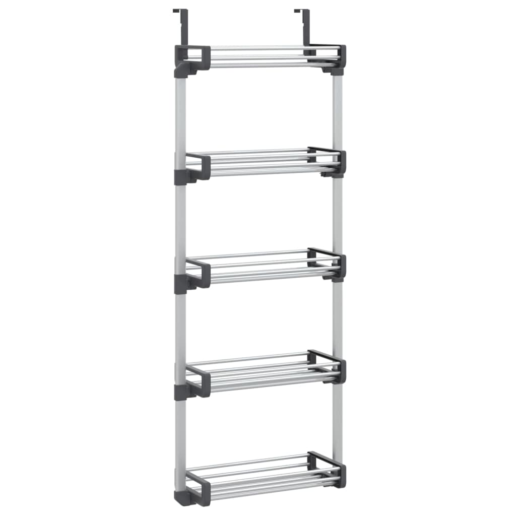 Organizator pentru ușă cu 5 rafturi 52x20x135 cm aluminiu