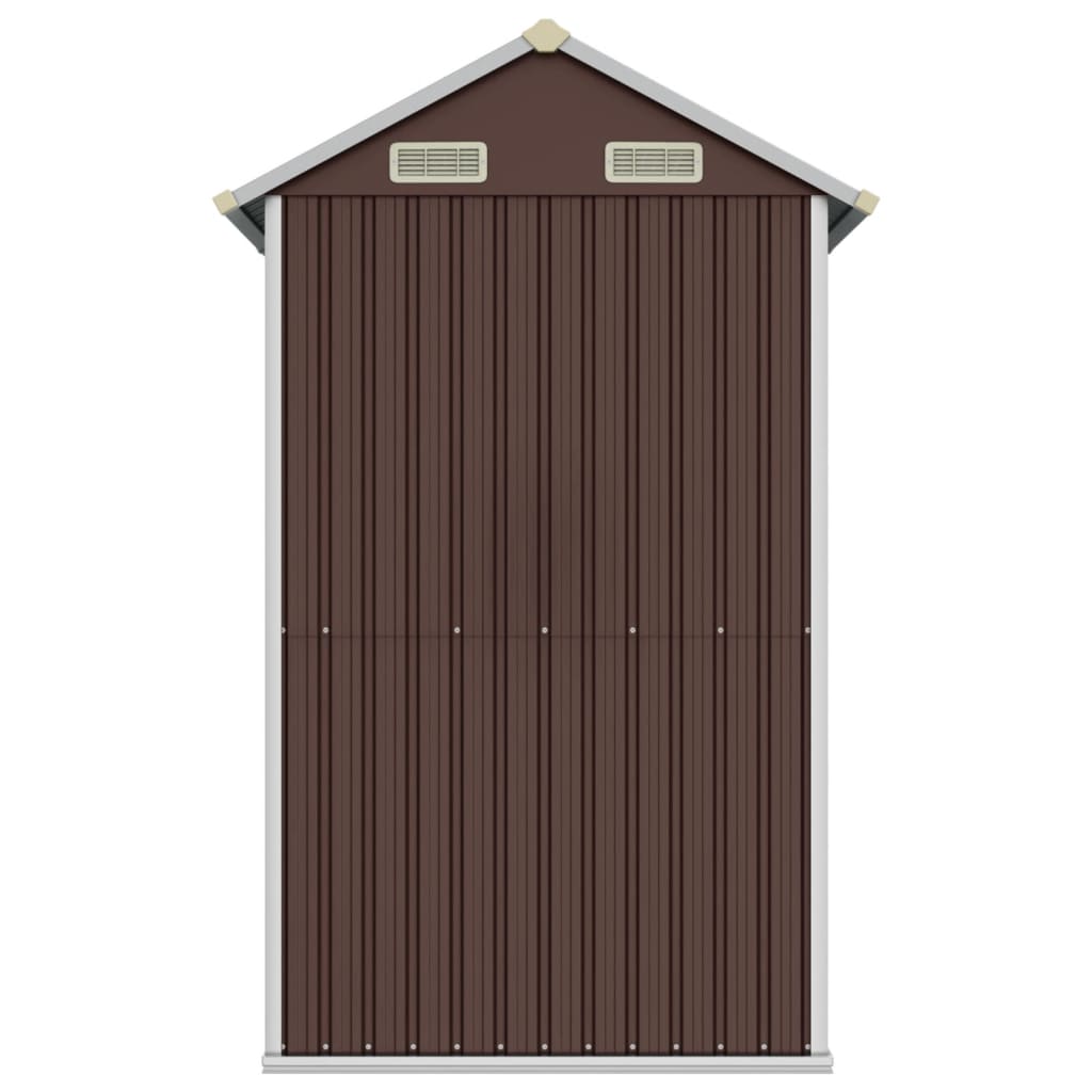 Șopron de grădină, maro, 192x152,5x237 cm, oțel zincat