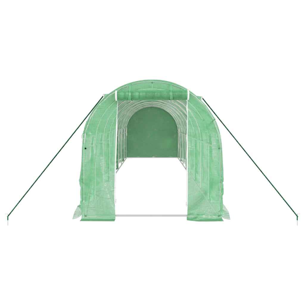 Seră cu cadru din oțel, verde, 16 m², 8x2x2 m