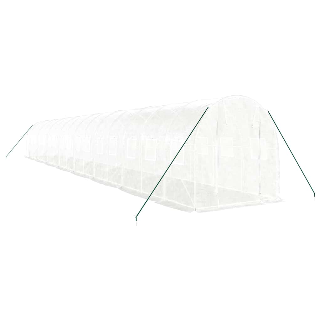 Seră cu cadru din oțel, alb, 32 m², 16x2x2 m