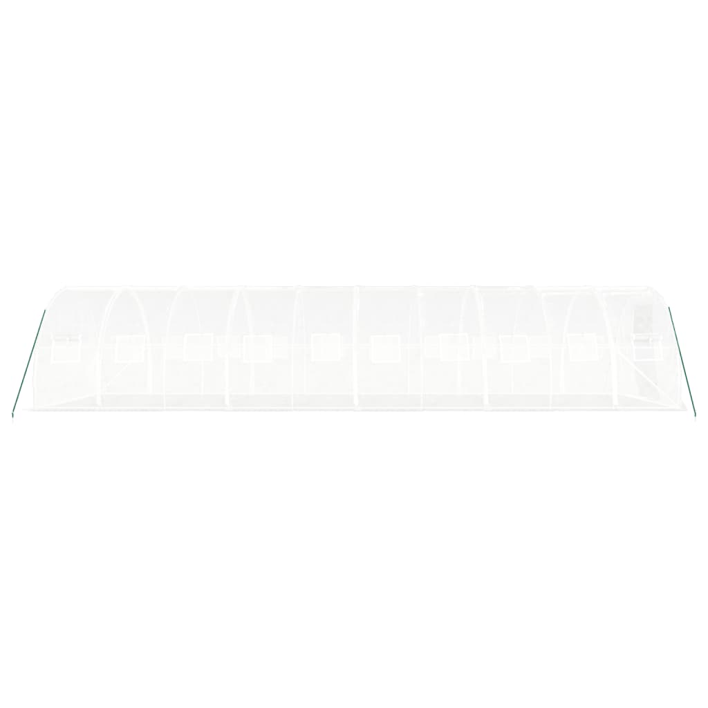 Seră cu cadru din oțel, alb, 30 m², 10x3x2 m