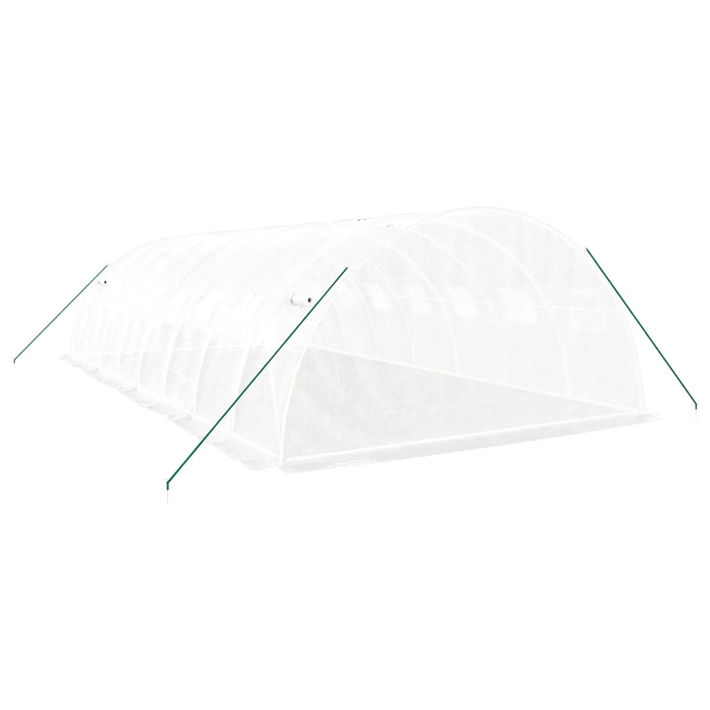 Seră cu cadru din oțel, alb, 32 m², 8x4x2 m