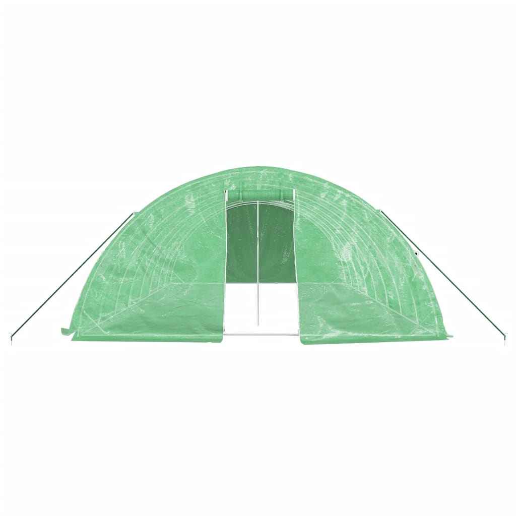 Seră cu cadru din oțel, verde, 40 m², 8x5x2,3 m