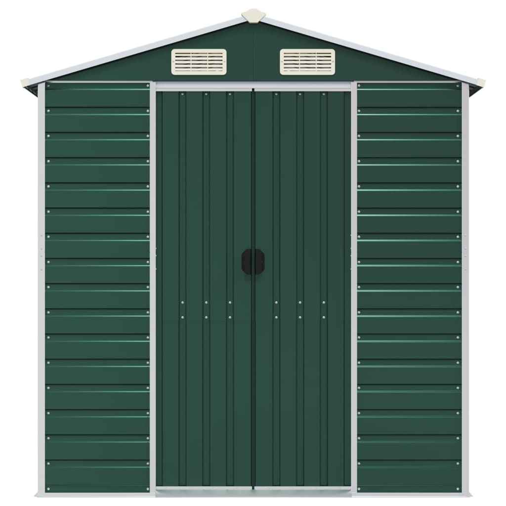 Șopron de grădină verde, 191x215x198 cm, oțel galvanizat