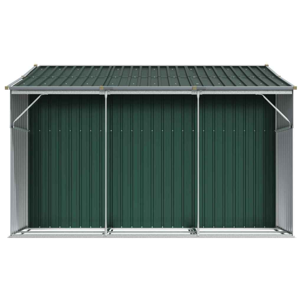 Șopron de grădină, verde, 277x279x179 cm, oțel zincat