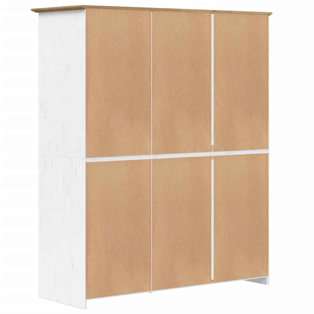 Șifonier "BODO", alb & maro, 146x53,5x173 cm, lemn masiv de pin