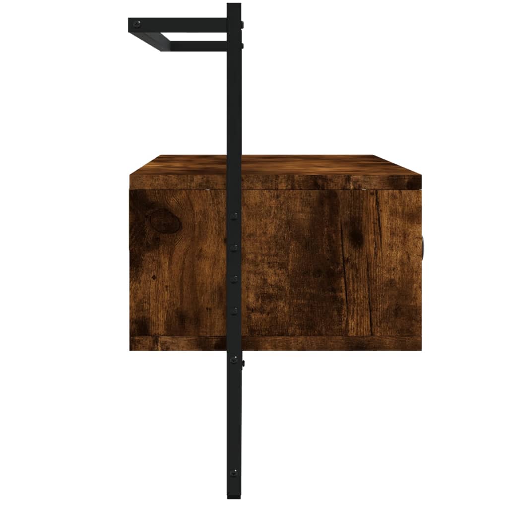 Dulap TV montat pe perete, stejar fumuriu, 100,5x30x51 cm, lemn