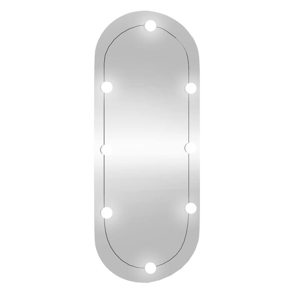 Oglindă de perete cu lumini LED 25x60 cm oval sticlă