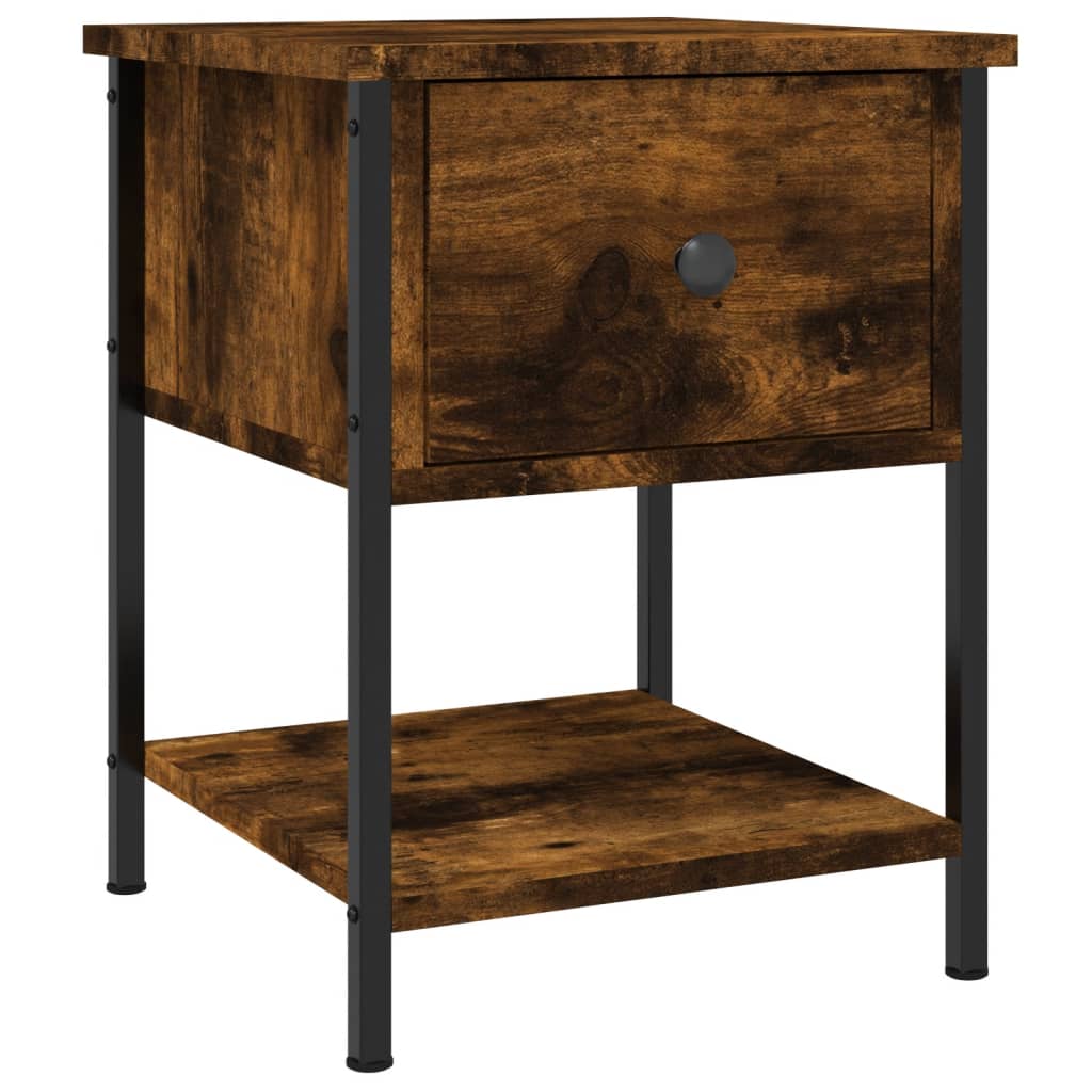 Noptiere, 2 buc., stejar fumuriu, 34x35,5x45 cm, lemn compozit