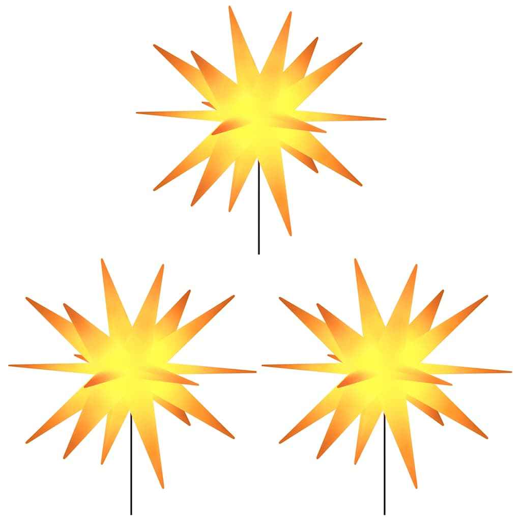 Lumini de Crăciun cu vârfuri LED-uri 3 buc. galben 57cm pliabil