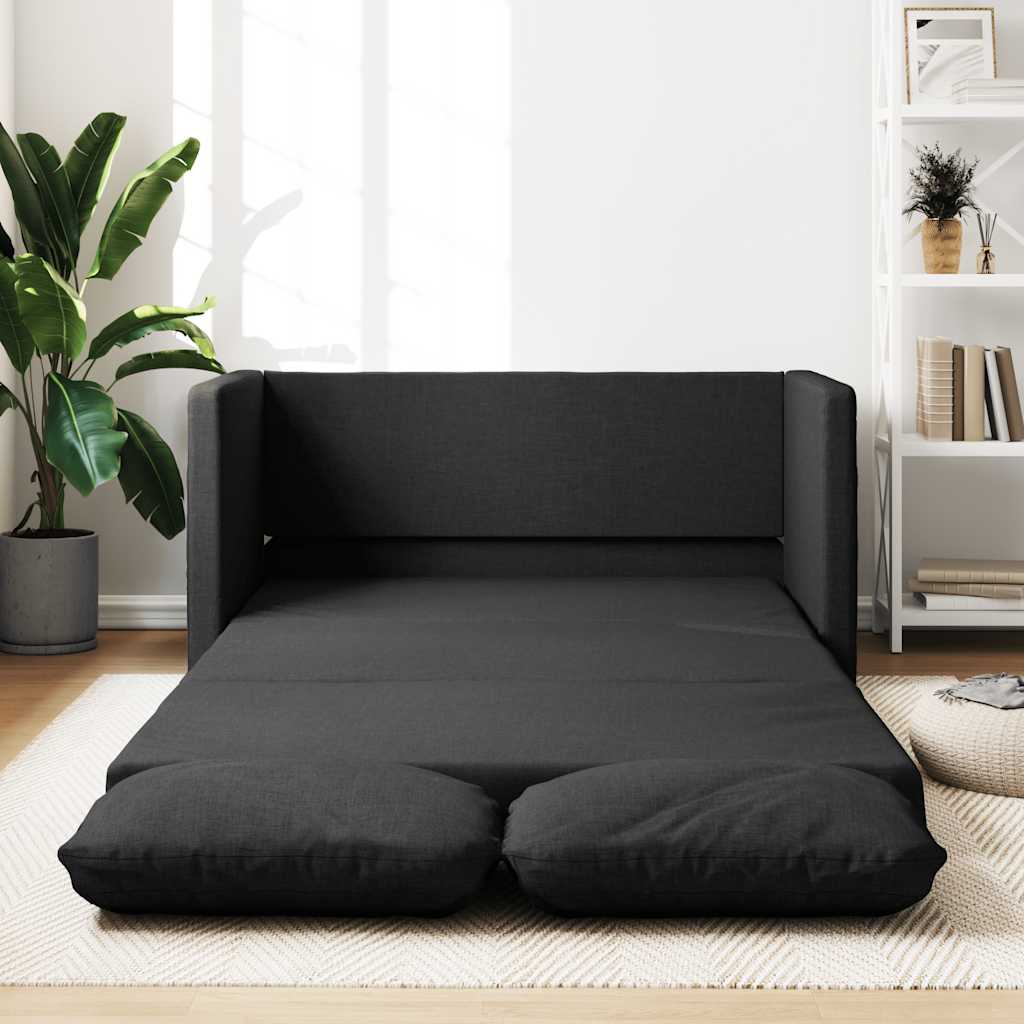 Canapea extensibilă 2 în 1, negru, 112x174x55 cm, textil