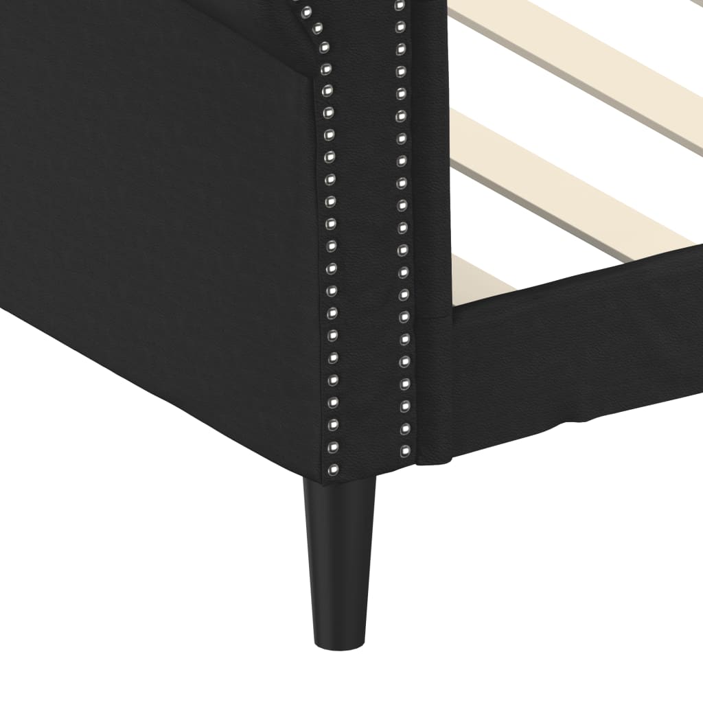 Cadru de pat, negru, 100x200 cm, piele ecologică