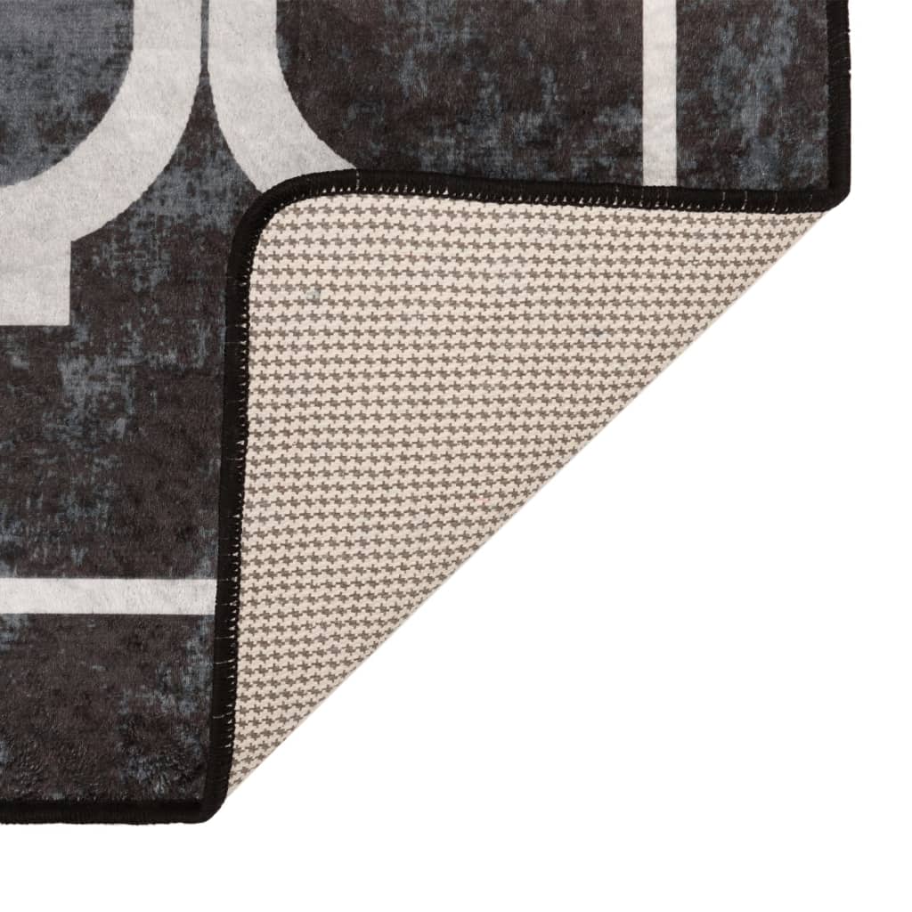 Covor lavabil, alb și negru, 80x300 cm