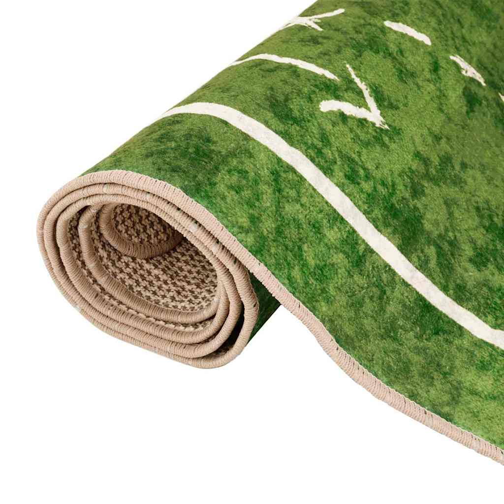 Covor copii verde teren fotbal 160x230cm lavabil anti-alunecare