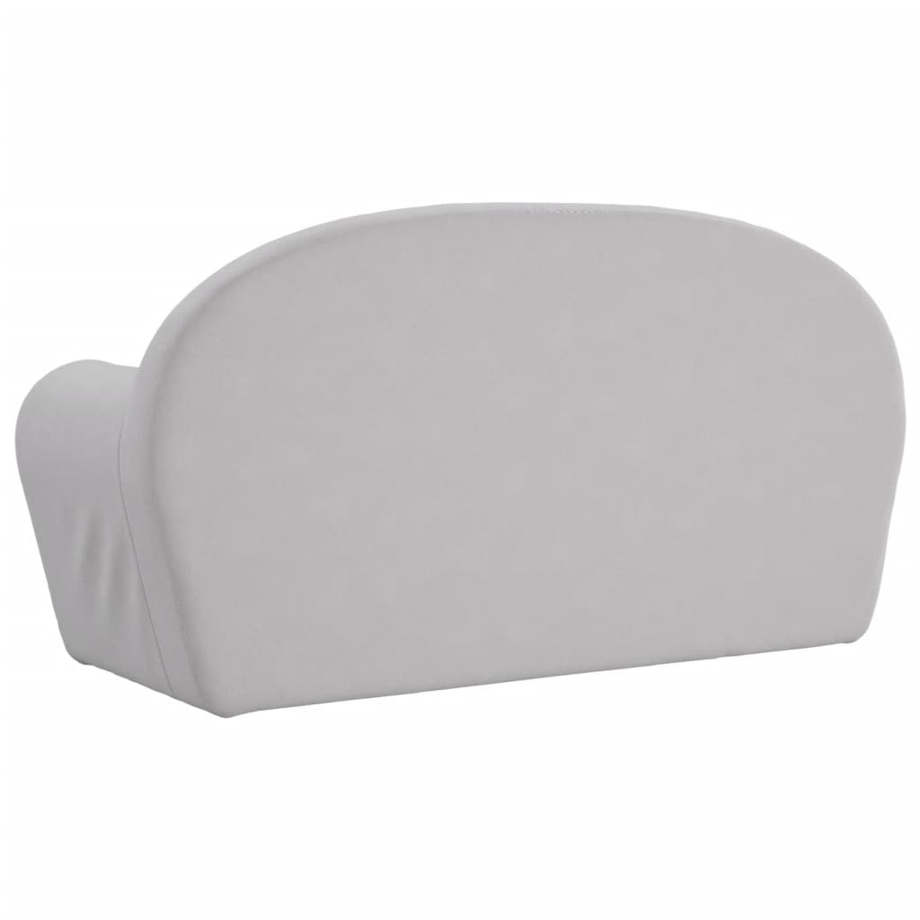 Canapea pentru copii cu 2 locuri, gri deschis, pluș moale