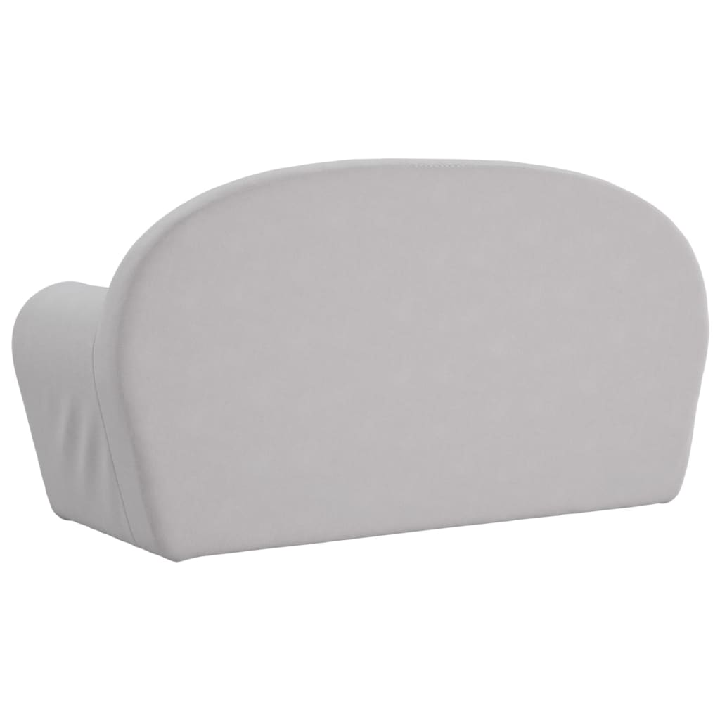 Canapea extensibilă de copii 2 locuri, gri deschis, pluș moale