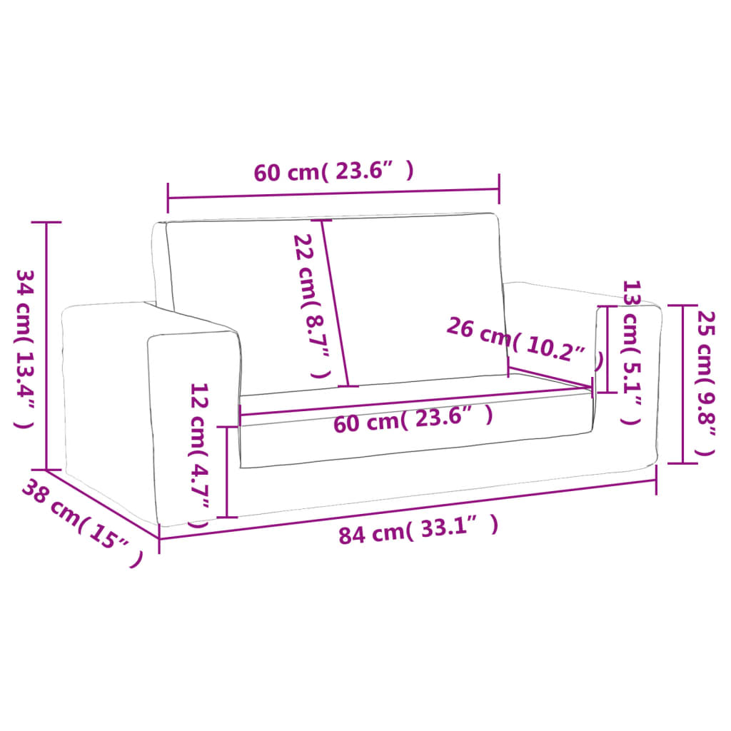 Canapea extensibilă de copii cu 2 locuri, antracit, pluș moale