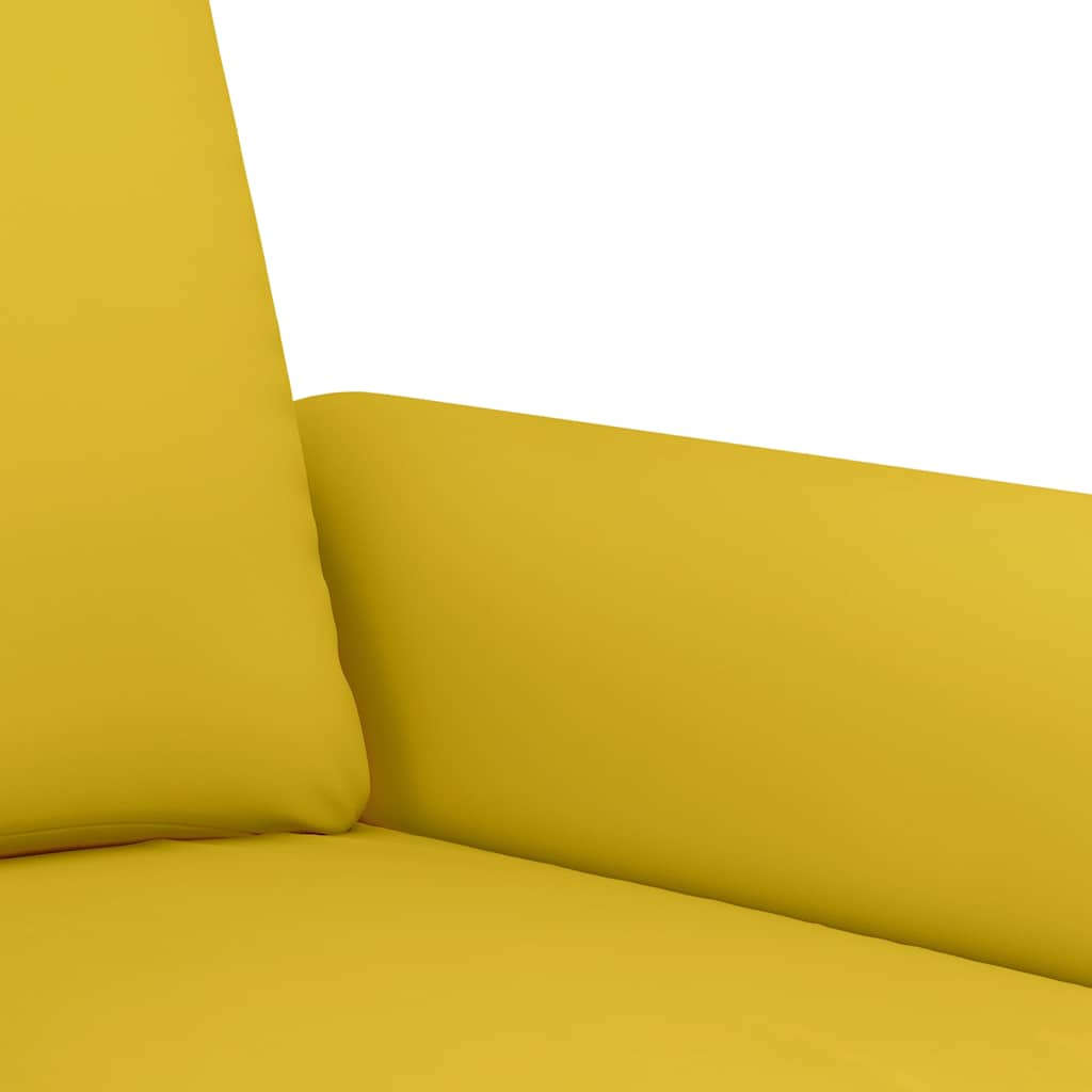 Set de canapele cu perne, 2 piese, galben, catifea