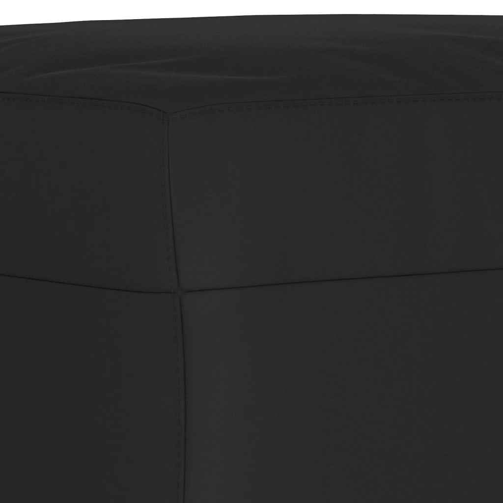 Set de canapele cu perne, 3 piese, negru, microfibră