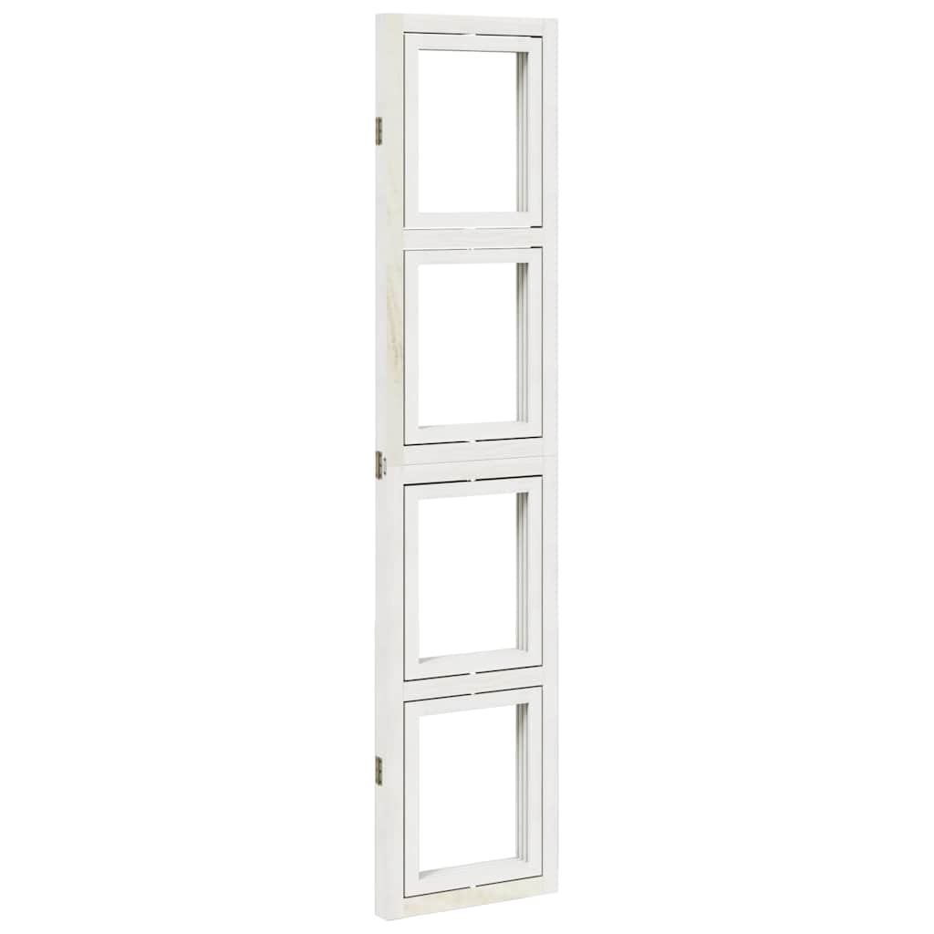 Paravan cameră 3 panouri, alb, lemn masiv paulownia