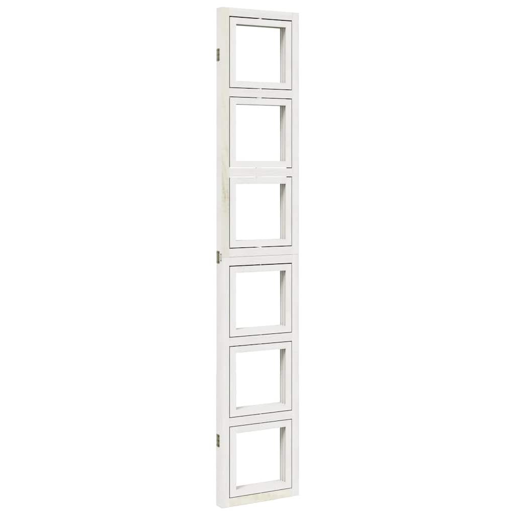 Paravan cameră 3 panouri, alb, lemn masiv paulownia