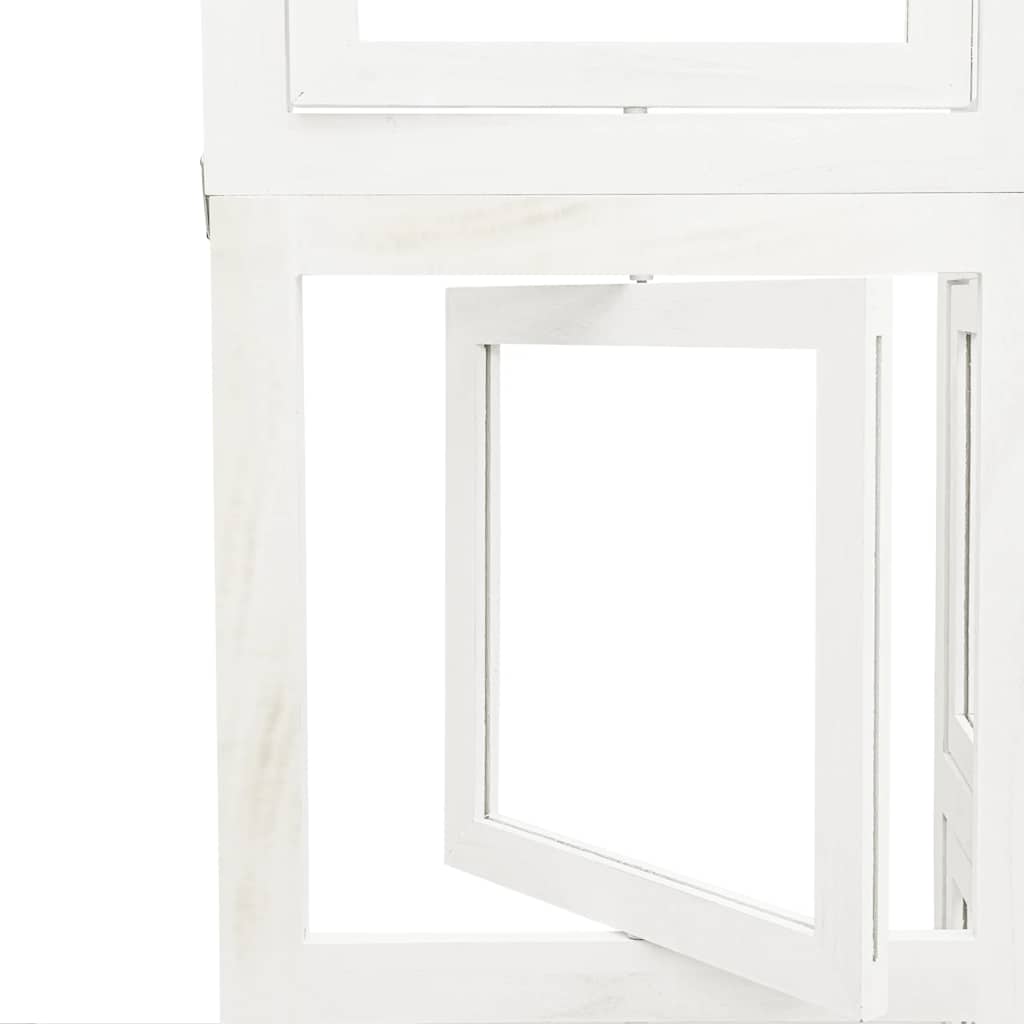 Paravan cameră 3 panouri, alb, lemn masiv paulownia