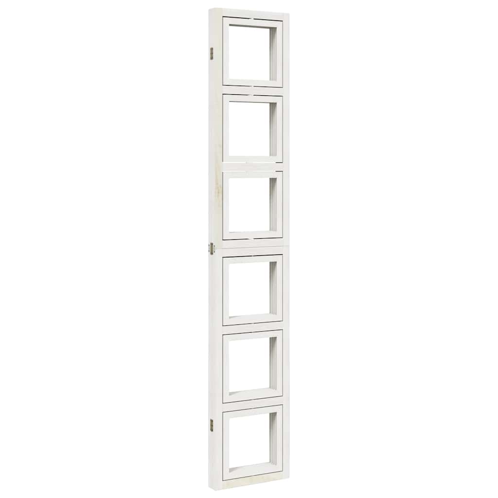 Paravan cameră 4 panouri, alb, lemn masiv paulownia