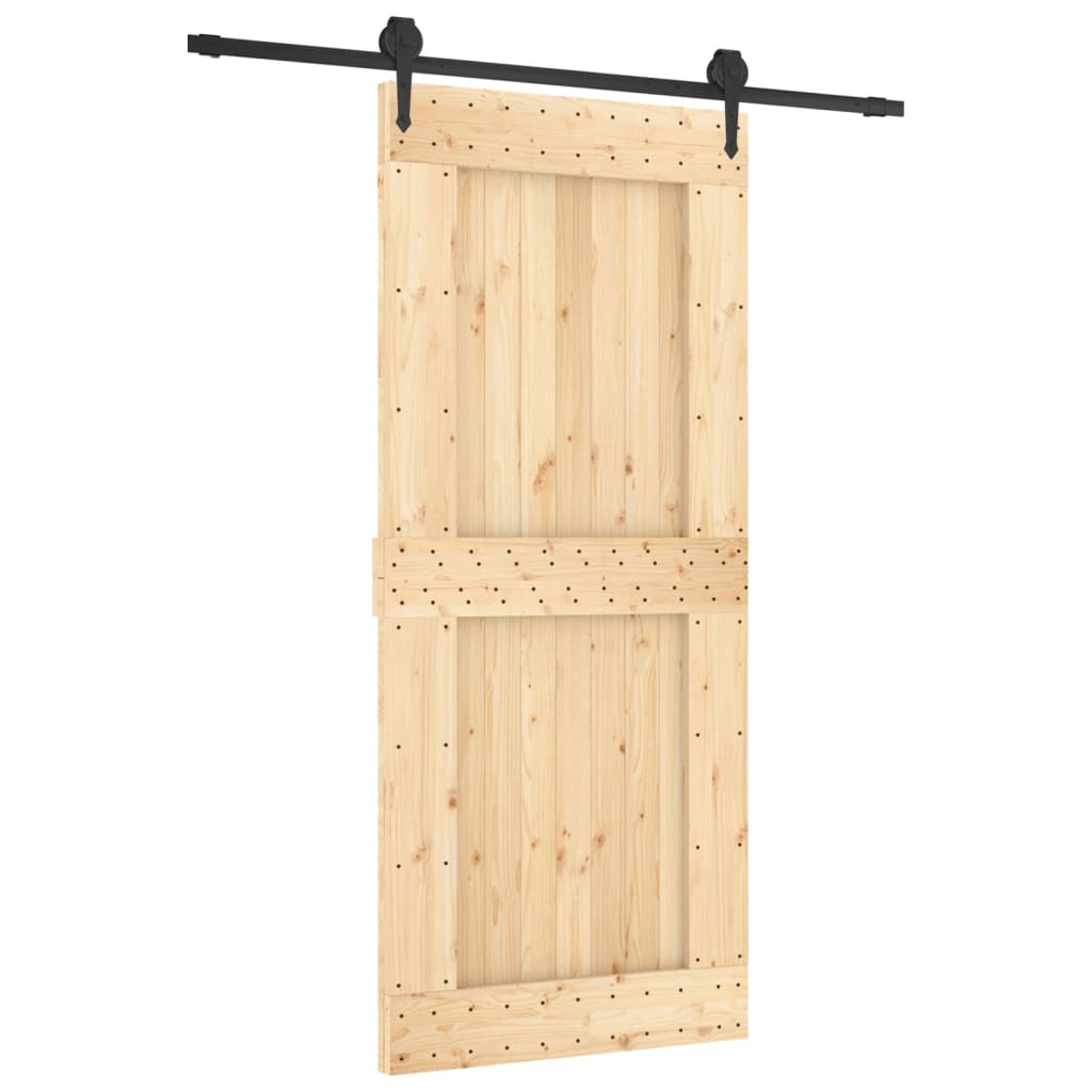 Ușă glisantă cu set feronerie, 90x210 cm, lemn masiv de pin