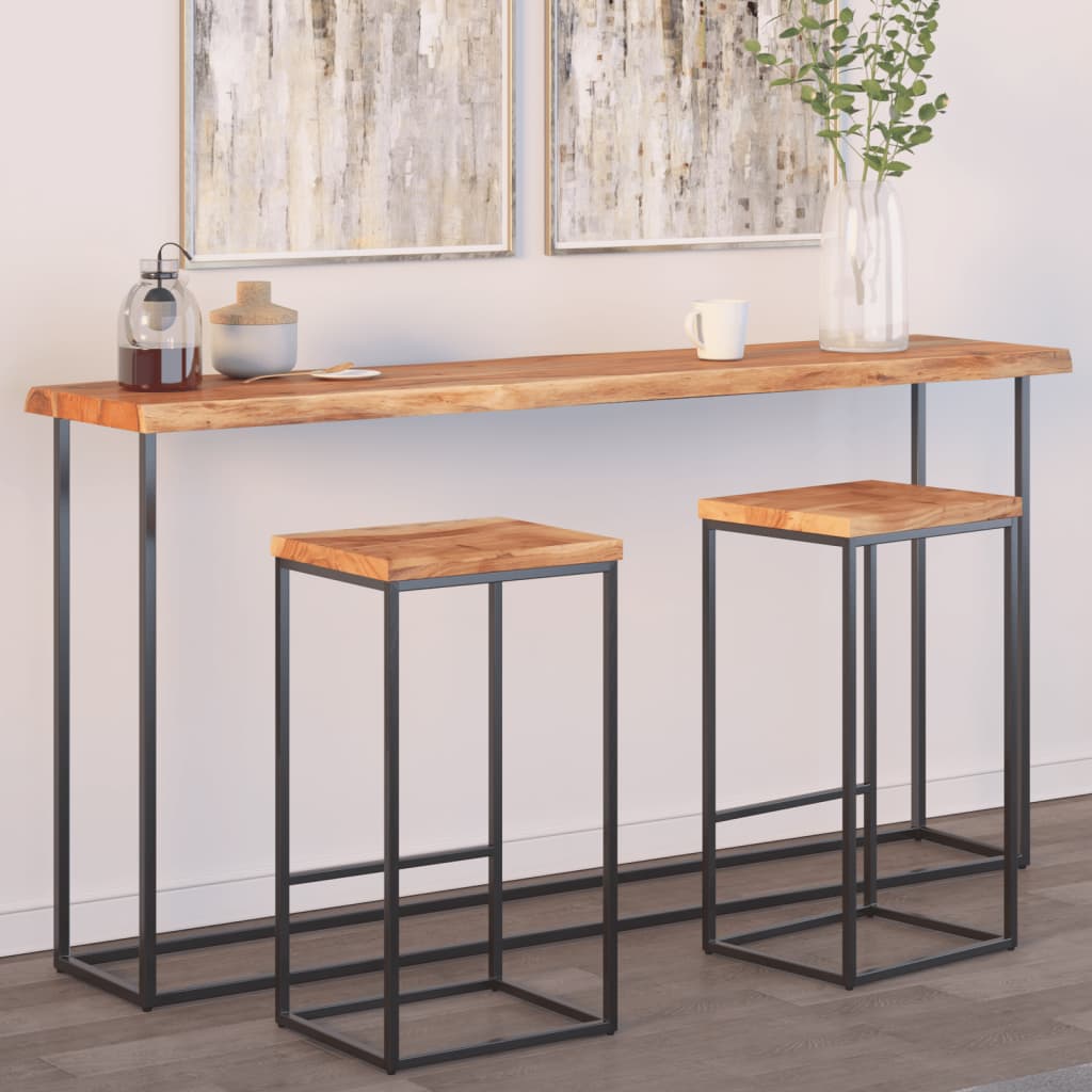 Blat masă 180x40x2,5 cm dreptunghiular lemn acacia margine vie - Vendito