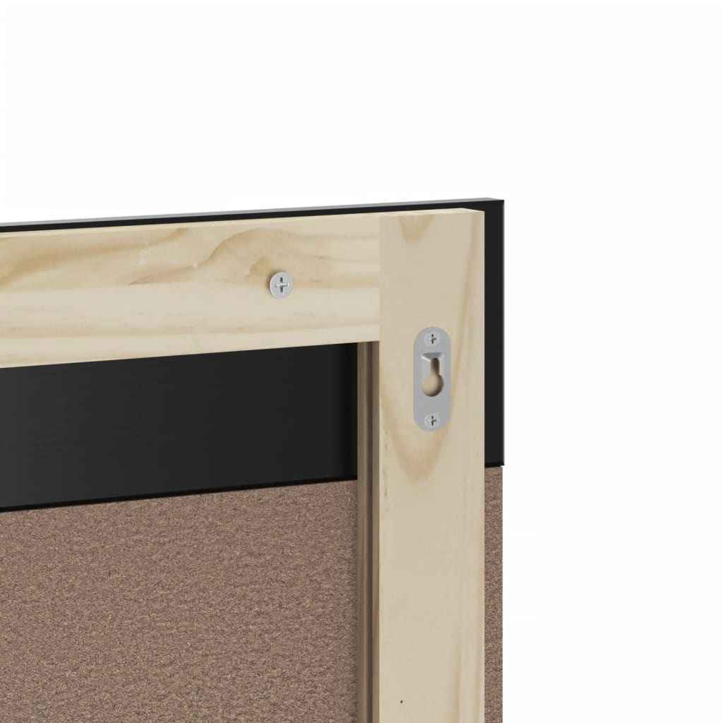 Oglindă de baie cu raft „BERG” negru, 60x12x70 cm, lemn masiv