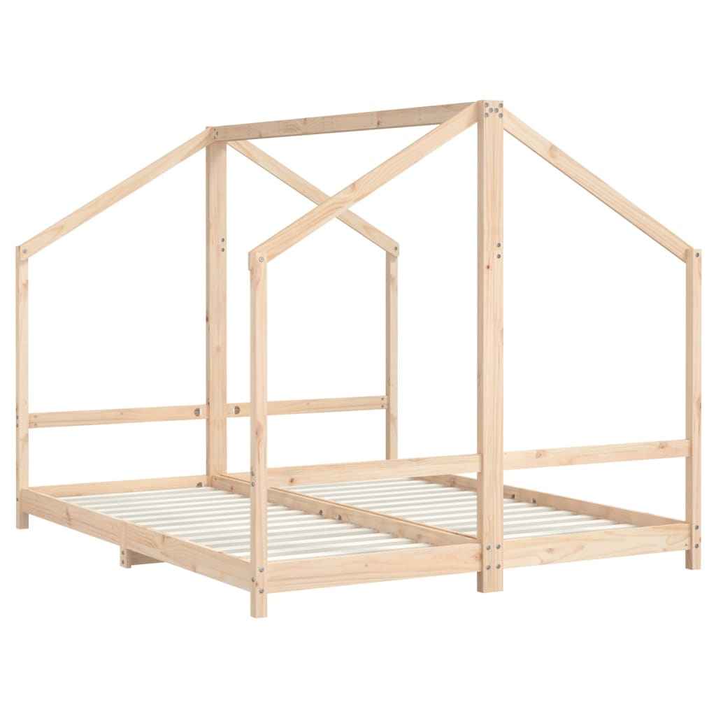 Cadru pat pentru copii, 2x(80x200) cm, lemn masiv de pin