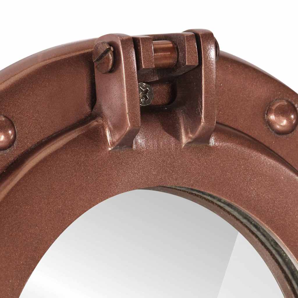 Oglindă hublou de perete Ø38cm aluminiu și sticlă