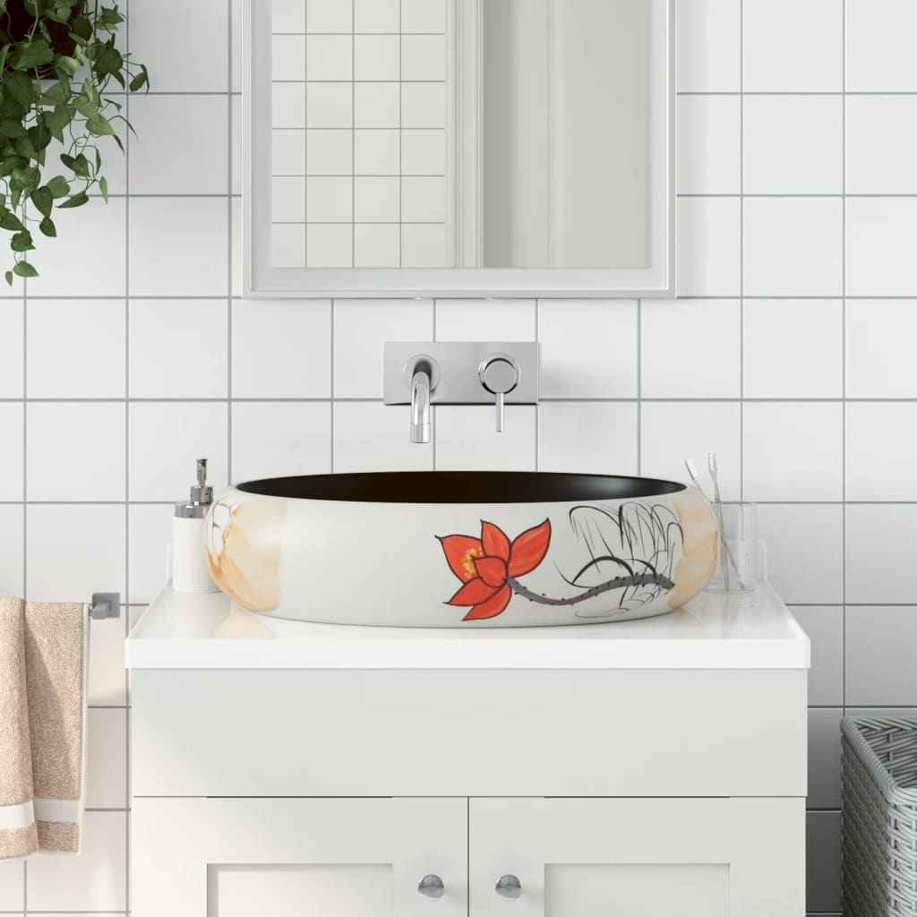 Lavoar de blat, multicolor, 59x40x15 cm, ceramică, oval