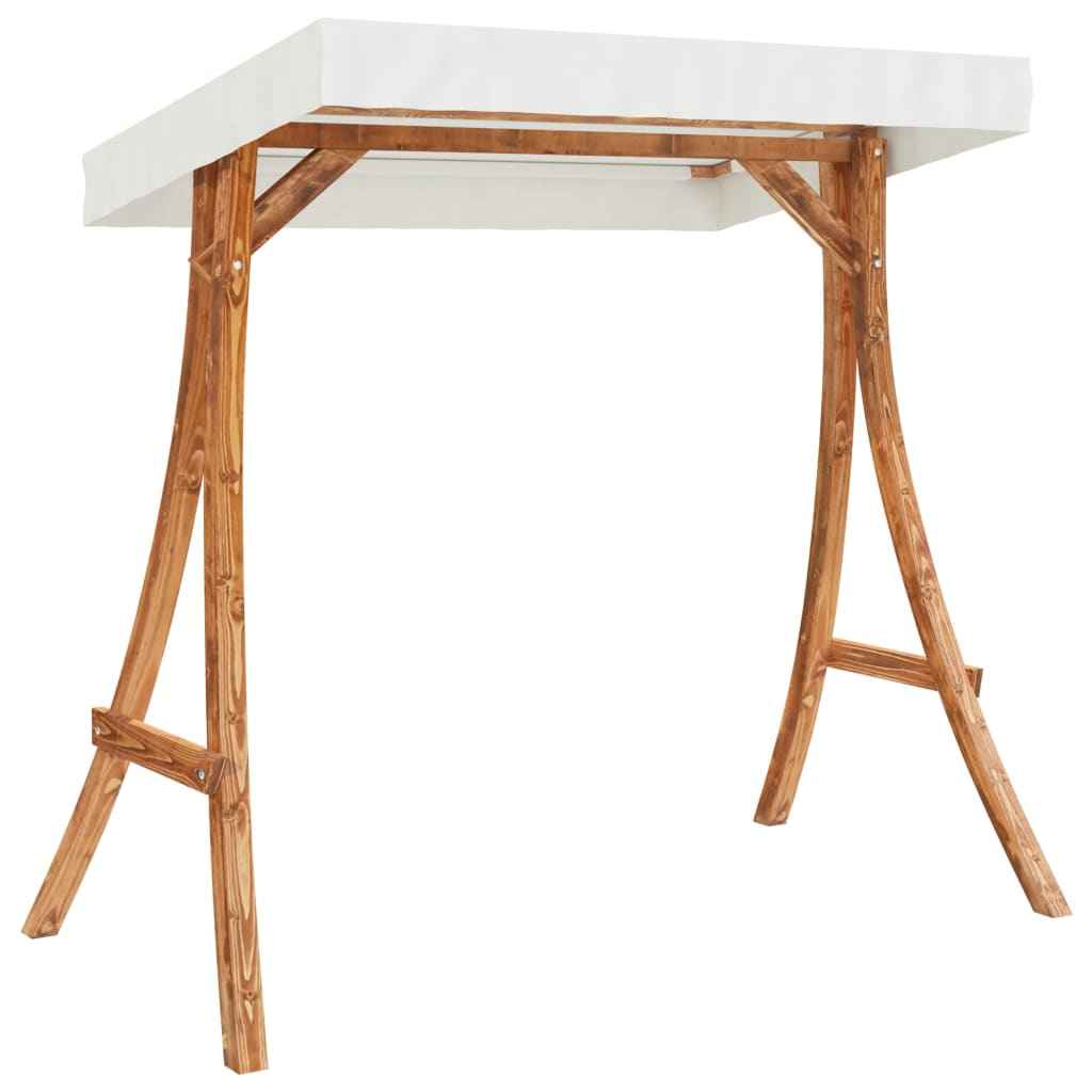 Scaun balansoar cu pernă și baldachin, lemn masiv de molid