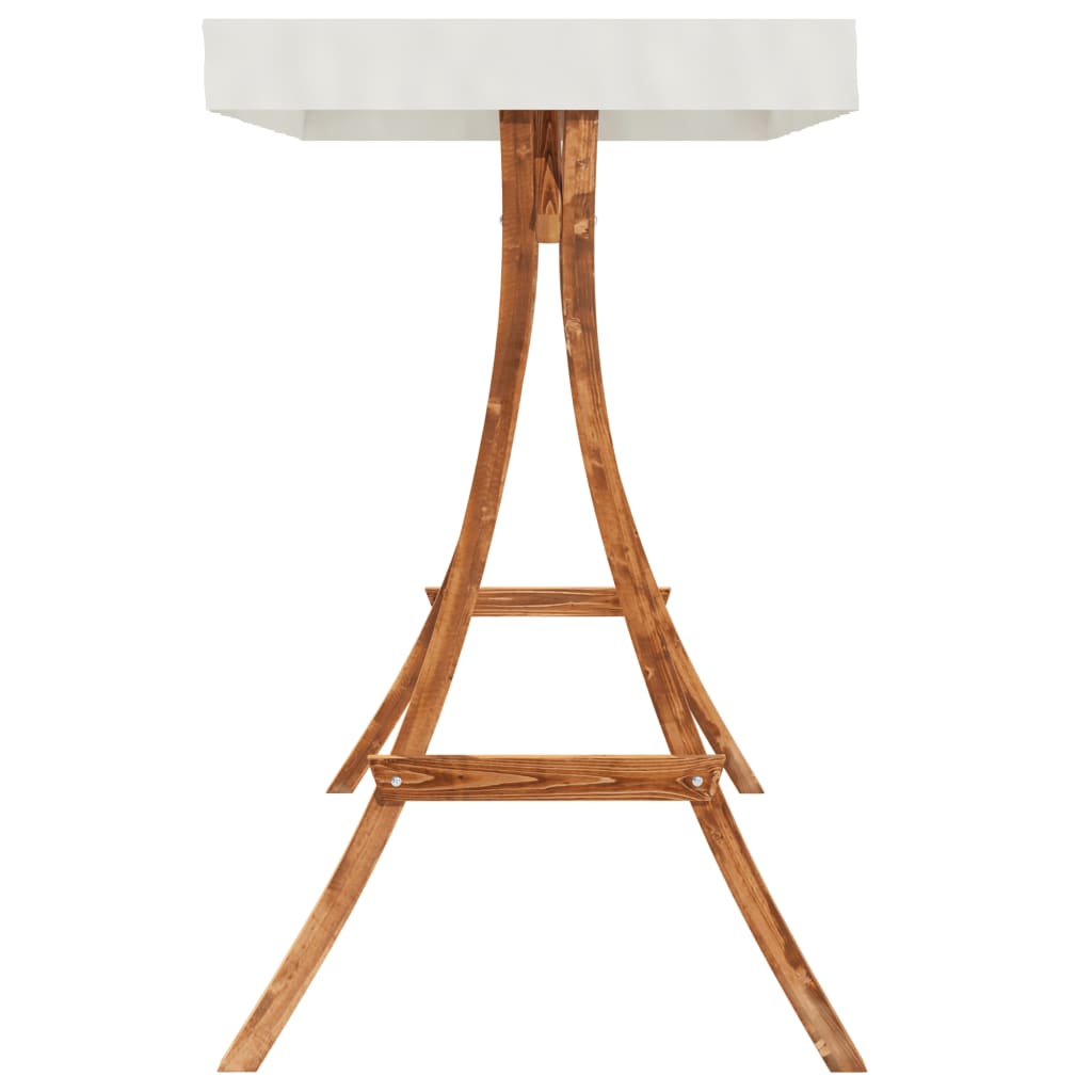 Scaun balansoar cu pernă și baldachin, lemn masiv de molid