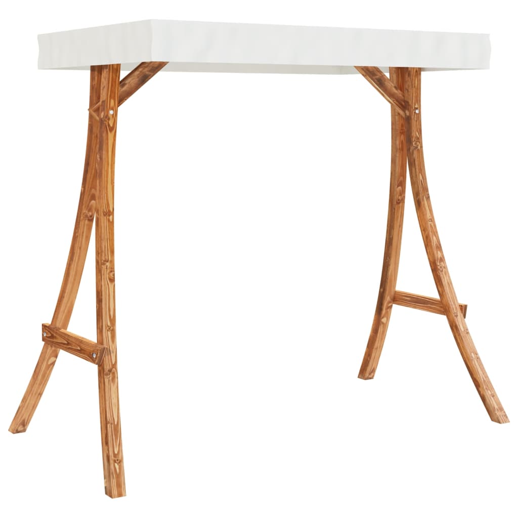 Scaun balansoar cu pernă și baldachin, lemn masiv de molid