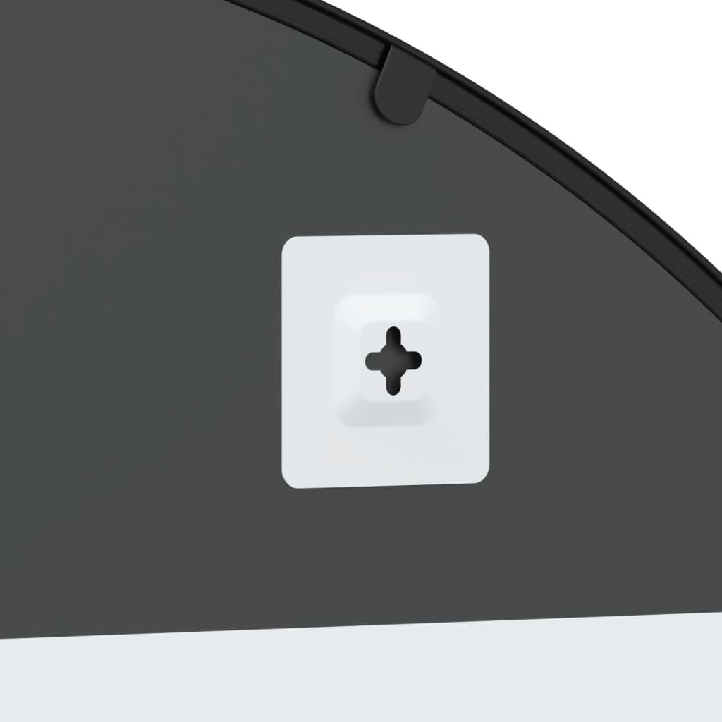 Oglindă de perete, negru, 100x130 cm, arcuită, fier