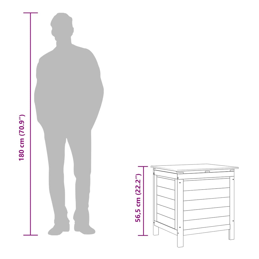 Ladă depozitare de grădină alb 50x49x56,5 cm lemn masiv de brad